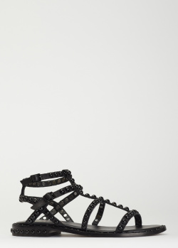 Сандалії із заклепками ASH Precious чорного кольору, фото